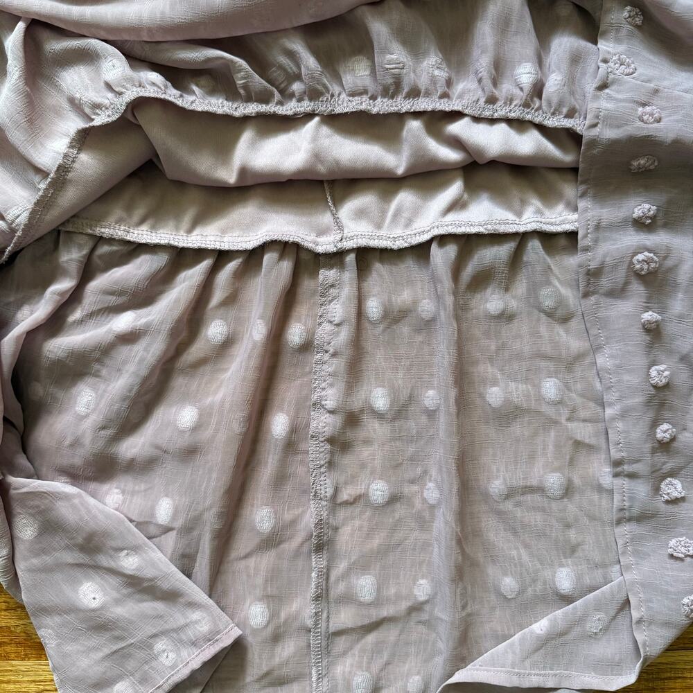 Arula Purple Clip Swiss Dot Tiered Semi Sheer Midi Dress Sz 1X (A) Cottage Boho - Picture 7 of 13